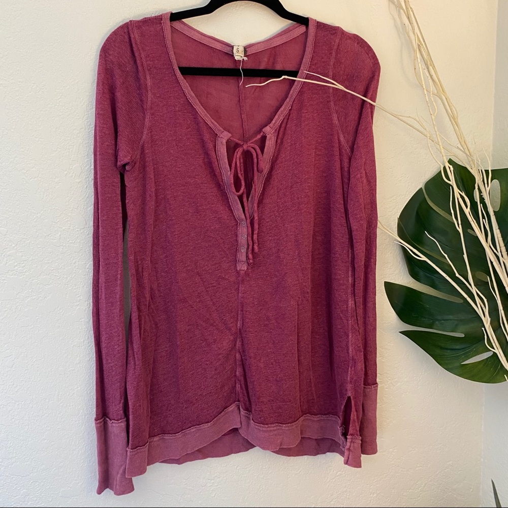 WE THE FREE lightweight henley style top